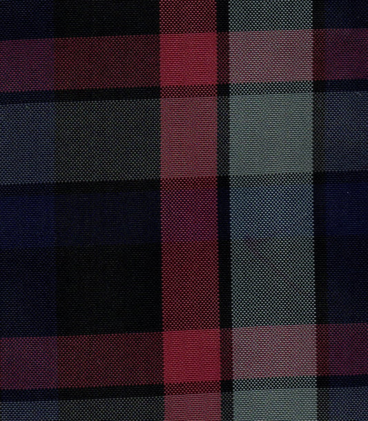 Tela escocesa de poliéster SchoolLine, patrón tartán rojo/negro con gris, ideal para uniformes escolares e institucionales