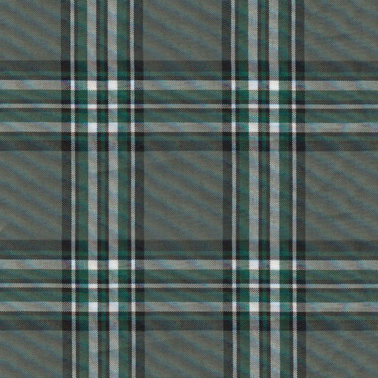 Tela de uniforme escoces en color gris con lineas en negro, gris y blanco, para pantalones y faldas